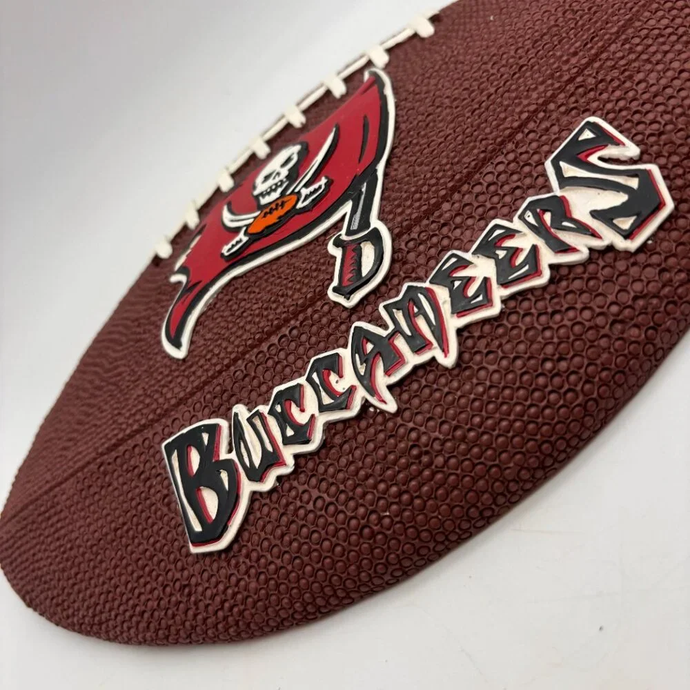 NFL Tampa Bay Buccaneers Logo Ceramic Football Shaped Wall Hanging Decor Plaque